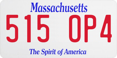MA license plate 515OP4