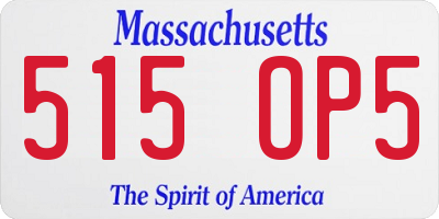MA license plate 515OP5