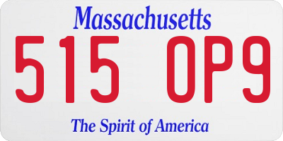 MA license plate 515OP9