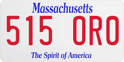 MA license plate 515OR0