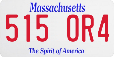 MA license plate 515OR4