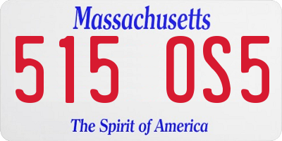 MA license plate 515OS5