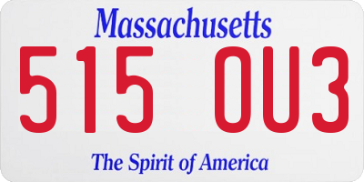 MA license plate 515OU3
