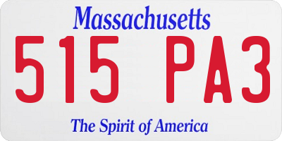 MA license plate 515PA3