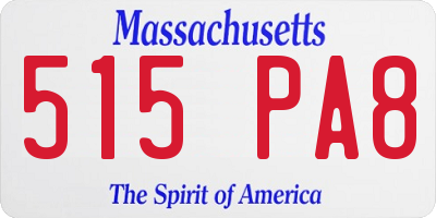 MA license plate 515PA8