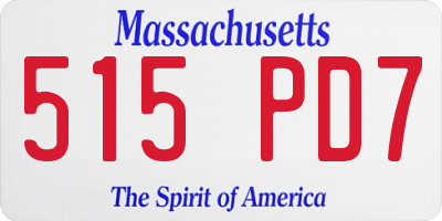 MA license plate 515PD7