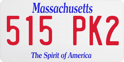 MA license plate 515PK2