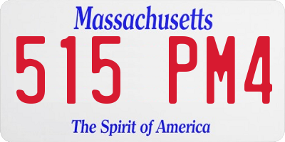 MA license plate 515PM4
