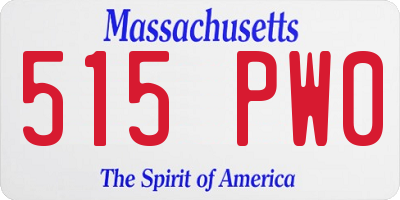 MA license plate 515PW0