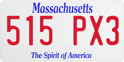 MA license plate 515PX3