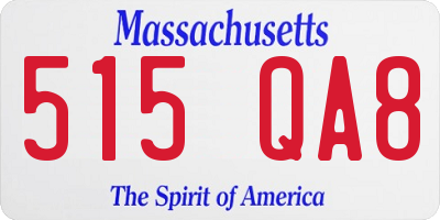 MA license plate 515QA8