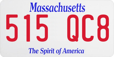 MA license plate 515QC8