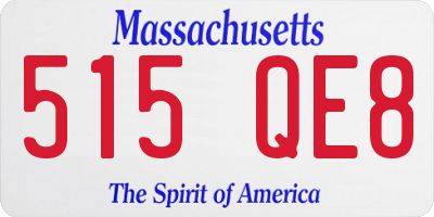 MA license plate 515QE8