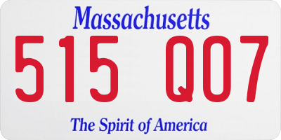 MA license plate 515QO7