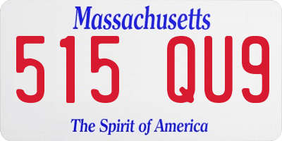 MA license plate 515QU9