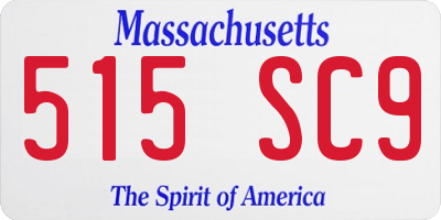 MA license plate 515SC9