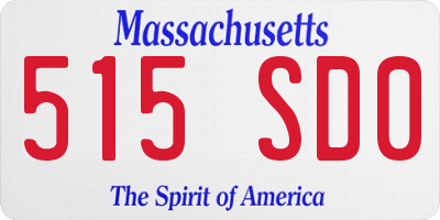 MA license plate 515SD0