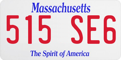 MA license plate 515SE6