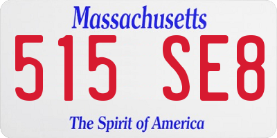 MA license plate 515SE8