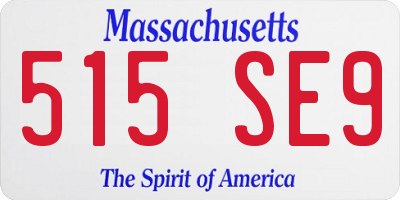MA license plate 515SE9