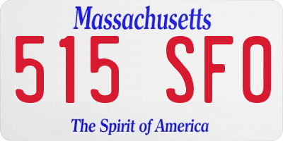 MA license plate 515SF0