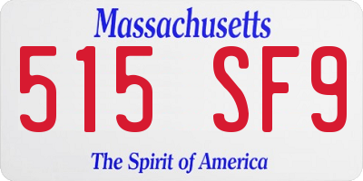 MA license plate 515SF9