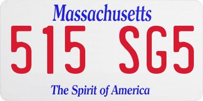 MA license plate 515SG5
