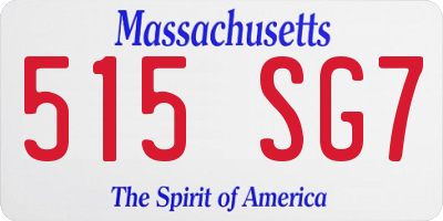 MA license plate 515SG7