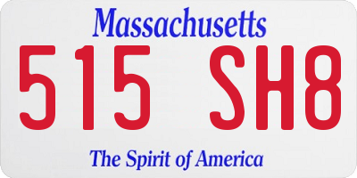 MA license plate 515SH8