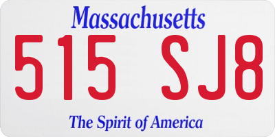 MA license plate 515SJ8