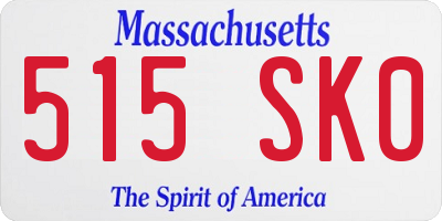 MA license plate 515SK0