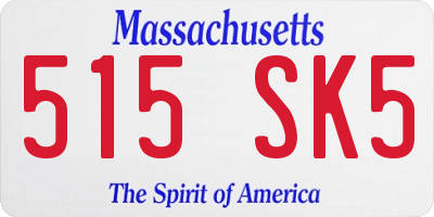 MA license plate 515SK5