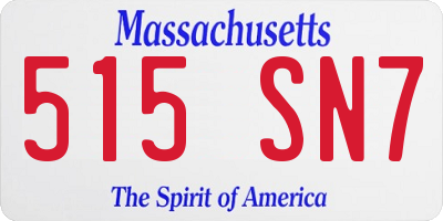 MA license plate 515SN7