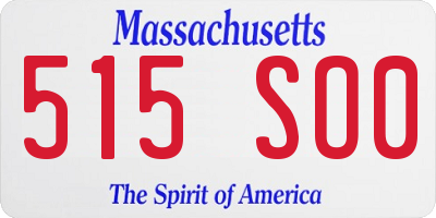 MA license plate 515SO0