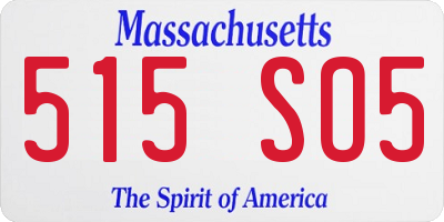 MA license plate 515SO5