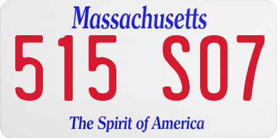 MA license plate 515SO7