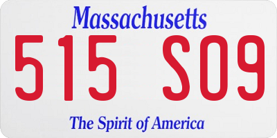 MA license plate 515SO9