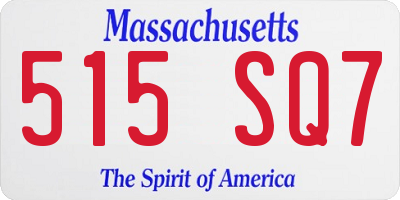 MA license plate 515SQ7