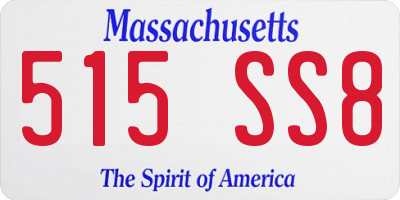 MA license plate 515SS8