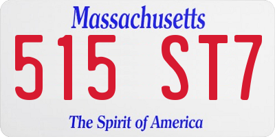 MA license plate 515ST7