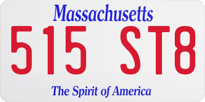 MA license plate 515ST8