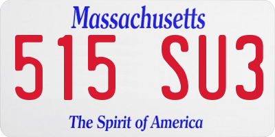 MA license plate 515SU3