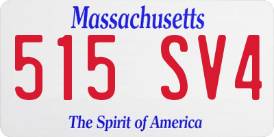 MA license plate 515SV4