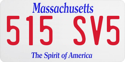 MA license plate 515SV5