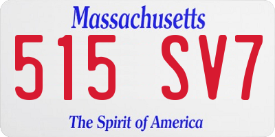 MA license plate 515SV7