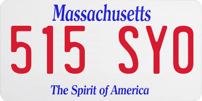 MA license plate 515SY0