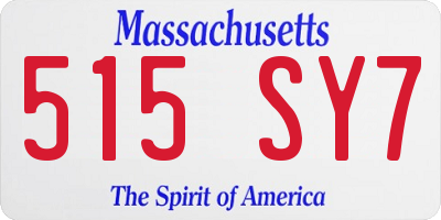 MA license plate 515SY7