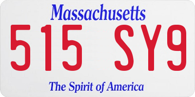 MA license plate 515SY9