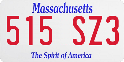 MA license plate 515SZ3