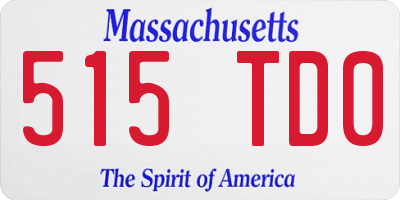 MA license plate 515TD0